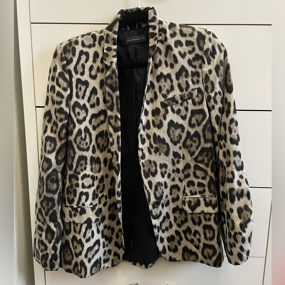 Zara Leopard Print Blazer